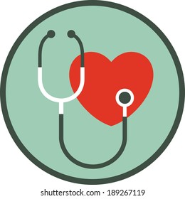 Cardiology. Heart doctor vector icon