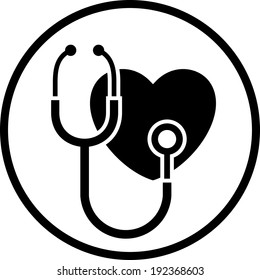 Cardiology. Heart doctor vector icon