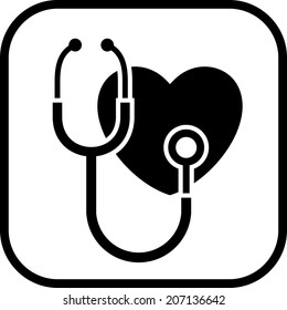 Cardiology. Heart doctor vector icon