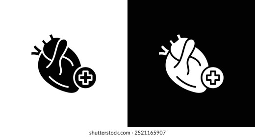 Cardiology icon Flat fill set collection