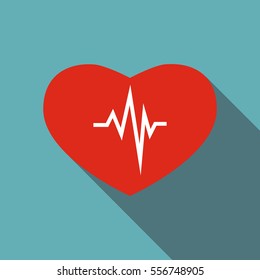 Cardiology icon. Flat illustration of cardiology vector icon for web