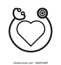cardiology icon flat style