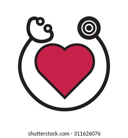 cardiology icon flat style
