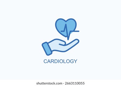 Icono De Cardiología O Ilustración vectorial Aislada Del Logotipo