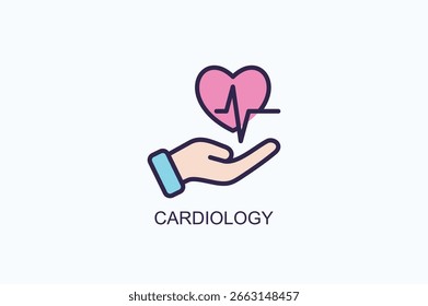 Icono De Cardiología O Ilustración vectorial Aislada Del Logotipo