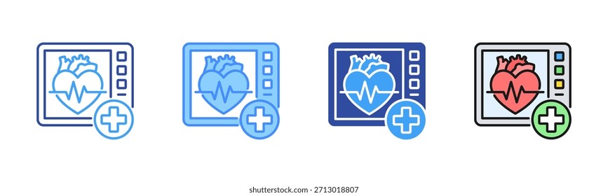 Ícone Cardiologia, Conjunto de Ícones com Vários Estilos