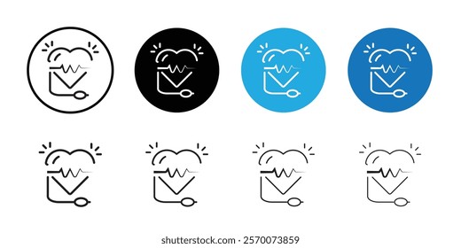 Cardiology icon Outline vector for web ui