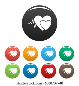 Cardiology icon. Simple illustration of cardiology vector icons set color isolated on white