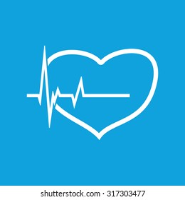 Cardiology Icon Simple White Image Heart Stock Vector (Royalty Free ...