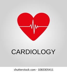 Cardiology icon. Cardiology symbol. Flat design. Stock - Vector illustration
