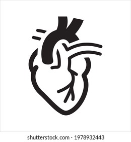 Icono de cardiología, vector y glifo