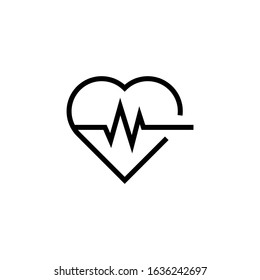 Cardiology icon vector in linear, outline style isolated on white background, Vector icon eps 10
