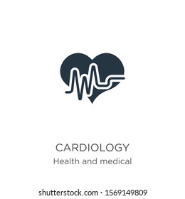 Cardiology icon vector. Trendy flat cardiology icon from health and medical collection isolated on white background. Vector illustration can be used for web and mobile graphic design, logo, eps10