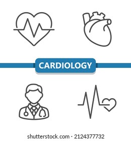 Cardiology Icons. Professional, pixel perfect icons. EPS 10 format.