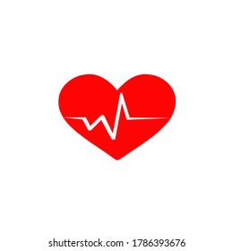 Cardiology illustration vector logo design healthcare and medical symbols diagnosis cardiogram ecg icon hospital and clinic company logo.