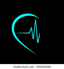 Cardiology illustration vector logo design healthcare and medical symbols diagnosis cardiogram ecg icon hospital and clinic company logo.