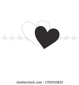 Línea de cardiología, corazón, vector, ilustración de fondo