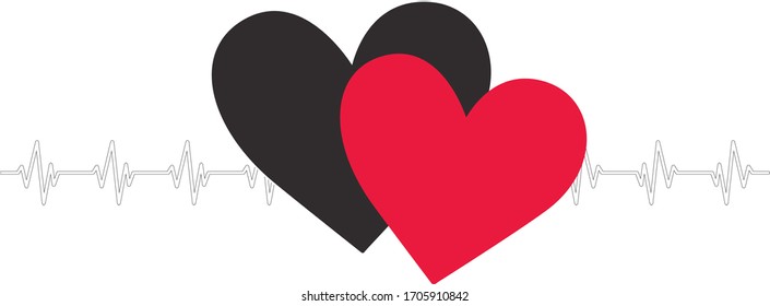 Cardiology line, heart, vector, background illustration