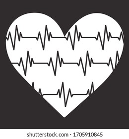 Cardiology line, heart, vector, background illustration