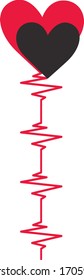 Línea de cardiología, corazón, vector, ilustración de fondo