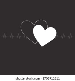 Cardiology line, heart, vector, background illustration