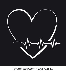 Kardiologie-Linie, Herz, Vektorillustration, Hintergrundgrafik