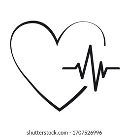 Línea de cardiología, corazón, vector, ilustración de fondo
