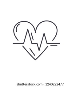 Cardiology line icon concept. Cardiology vector linear illustration, symbol, sign