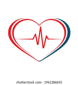 Cardiology logo doctor medical pharmacy health care clinic hospital sign and symbols vector illustration design.