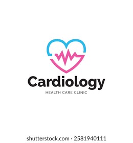 Cardiology medical care logo design.