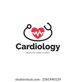 Cardiology medical care logo design.