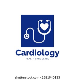 Cardiology medical care logo design.