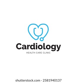 Cardiology medical care logo design.