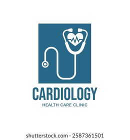 Cardiology medical care logo design.