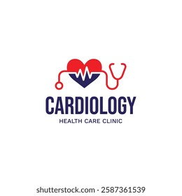 Cardiology medical care logo design.