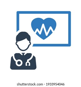 Icono de presentación de cardiología. gráficos vectoriales