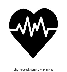 Cardiology pulse graph in line & flat Electrocardiograph monitor of cardio rhythm. Signal of Heart pulse in monitor. Heart beat. Heart rate icon. Vector illustration.EPS10