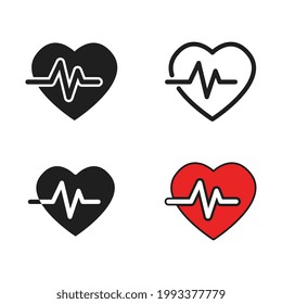 Kardiologie Puls Graphen in Linie flach Elektrokardiograph Monitor des Kardio-Rhythmus. Herzimpuls-Signal im Monitor. Herzschlag. Herzfrequenz-Symbol. Vektorgrafik. Design auf weißem Hintergrund. EPS10