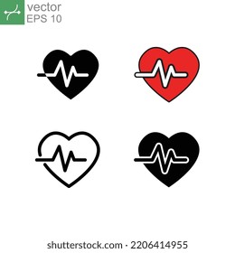Kardiologie Puls Graphen in Linie flach Elektrokardiograph Monitor des Kardio-Rhythmus. Herzimpuls-Signal im Monitor. Herzschlag. Herzfrequenzsymbol. Vektorgrafik. Design auf weißem Hintergrund. EPS10