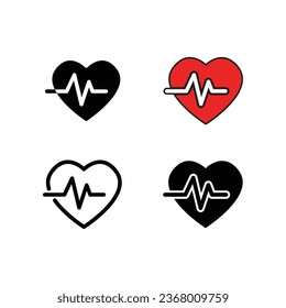 Cardiology pulse graph in line, flat Electrocardiograph monitor of cardio rhythm. Signal of Heart pulse in monitor. Heart beat. Heart rate icon. Vector illustration. Design on white background. EPS10