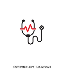 cardiology stethoscope icon, vector illustration