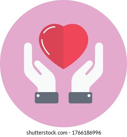 cardiology vector flat color icon