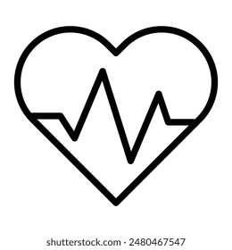 Cardiology Vector Line Icon Design