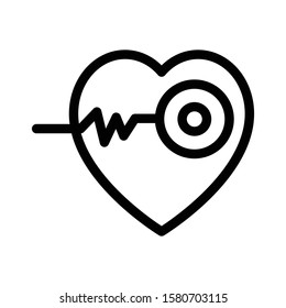 cardiology vector thin line icon 