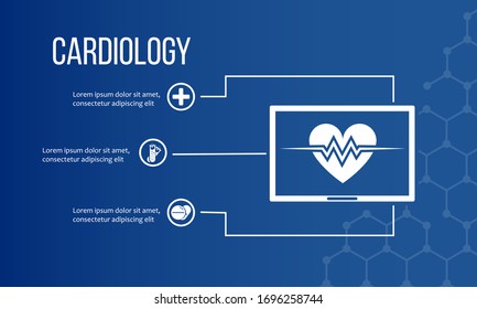 Cardiology website landing page vector illustration