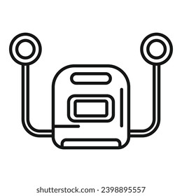 Cardiopulmonary defibrillator icon outline vector. First aid help. Portable device