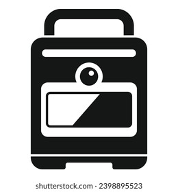 Cardiopulmonary defibrillator icon simple vector. First aid help. Portable device