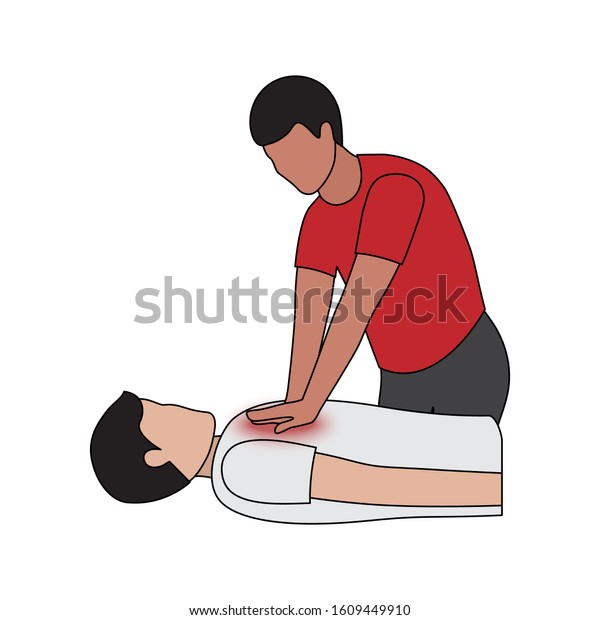 Cardiopulmonary Resuscitation Cpr Label Sign Emergency Stock Vector 