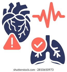 Cardiopulmonary Status Simple and clear vector icon web design and for presentation
