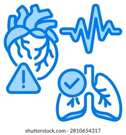 Cardiopulmonary Status Simple and clear vector icon web design and for presentation